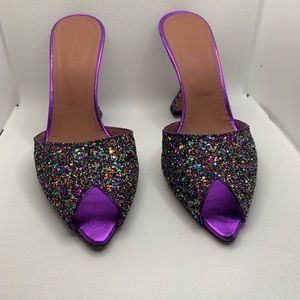 Amina muaddi glitter sandal size 41